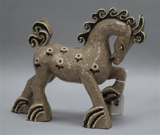 An Art Deco pottery horse in the manner of Wiener Werkstatte